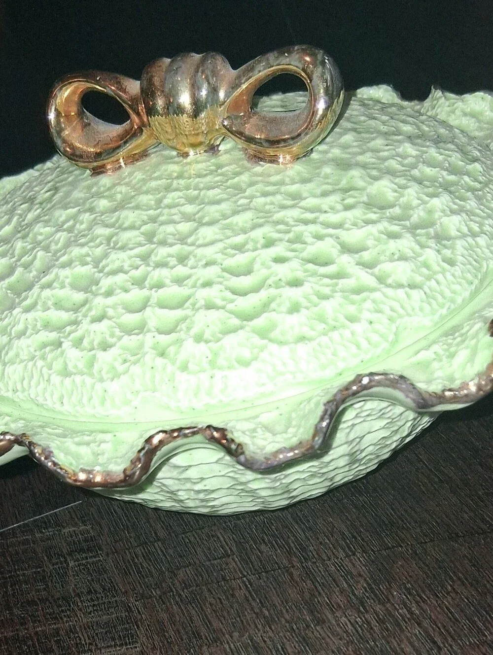 vintage McNee's Mold ceramic bowl with a Bow lid
